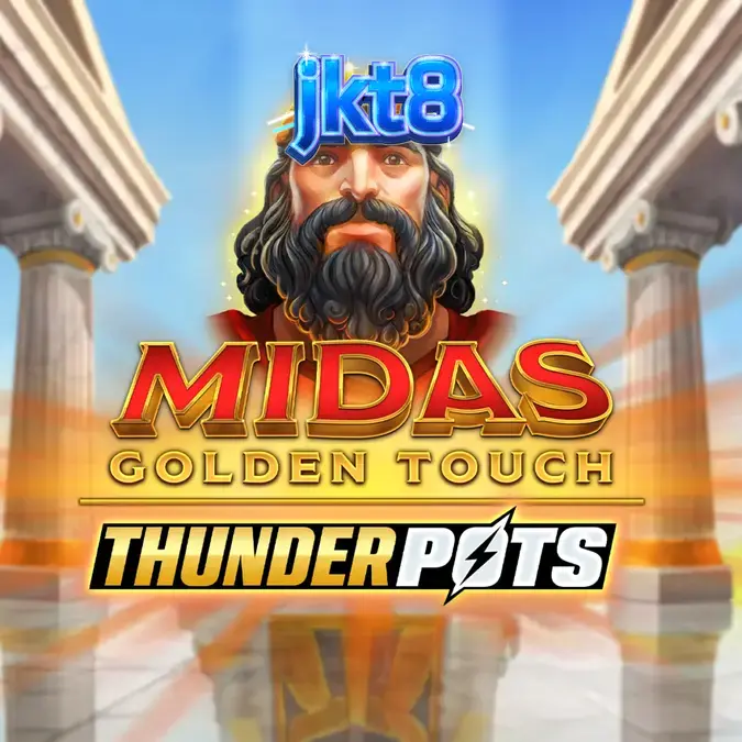 Tampilan visual slot Midas Golden Touch: Thunder Pots dengan tema emas dan mitologi Yunani